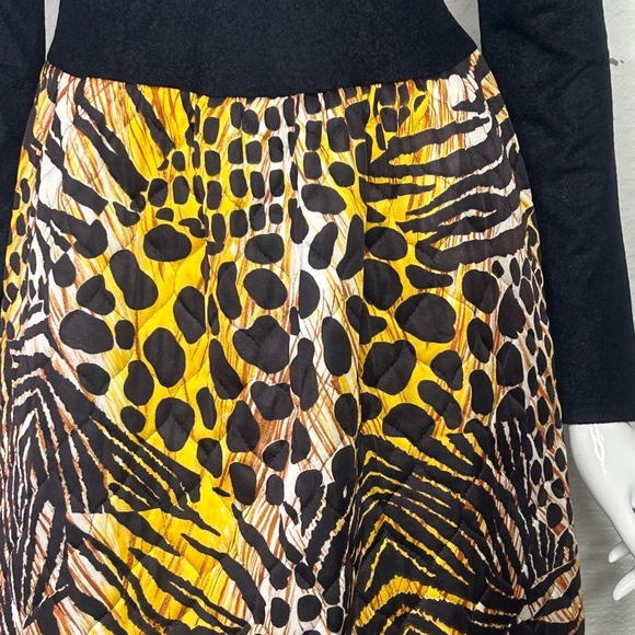 Vintage Dress 1960s Elaine Sklar Petite Small Long Sleeve Black and Animal Print - Picture 9 of 16